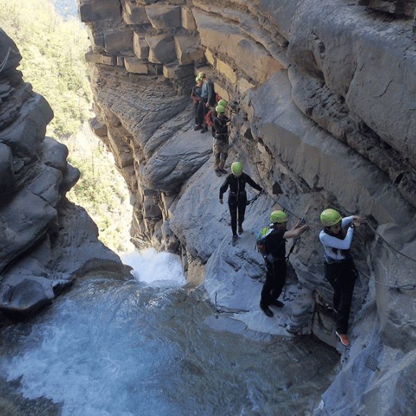 Vía ferrata nivel 2 en Broto en Santa Elena, Biescas